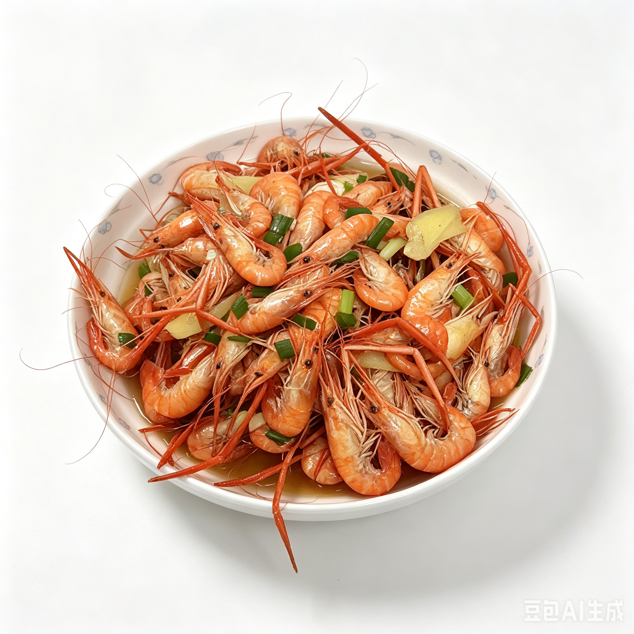白灼河虾
